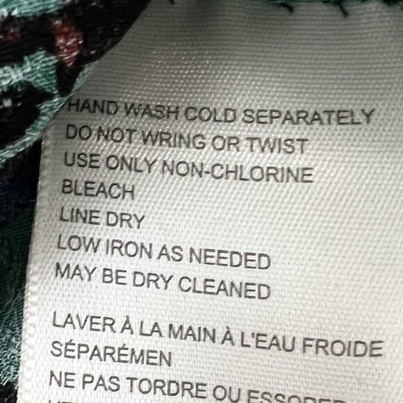 NWT $98 Free People Hilary Printed Top Size XS Green Combo Smocked Blouse - Picture 13 of 16